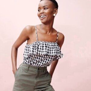 a new day Gingham Gingham Black‎ White Straps Cami XXL NWOT